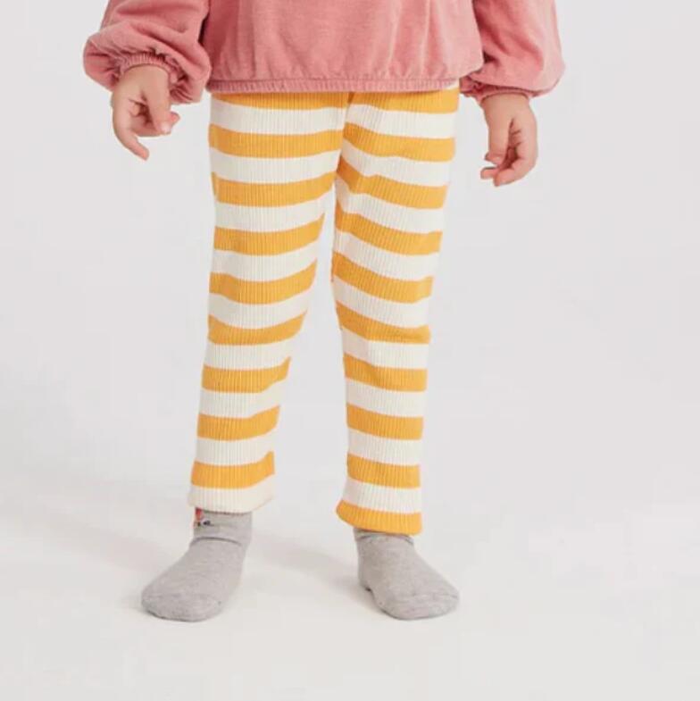 BOBOCHOSES(ボボショセス)（ボボショーズ）Baby Yellow Stripes leggings ベビーイエローストライプレギンス6.12m(223AB045)BOBO CHOSES/ベビーレギンス/レギンス/セットアップ可
