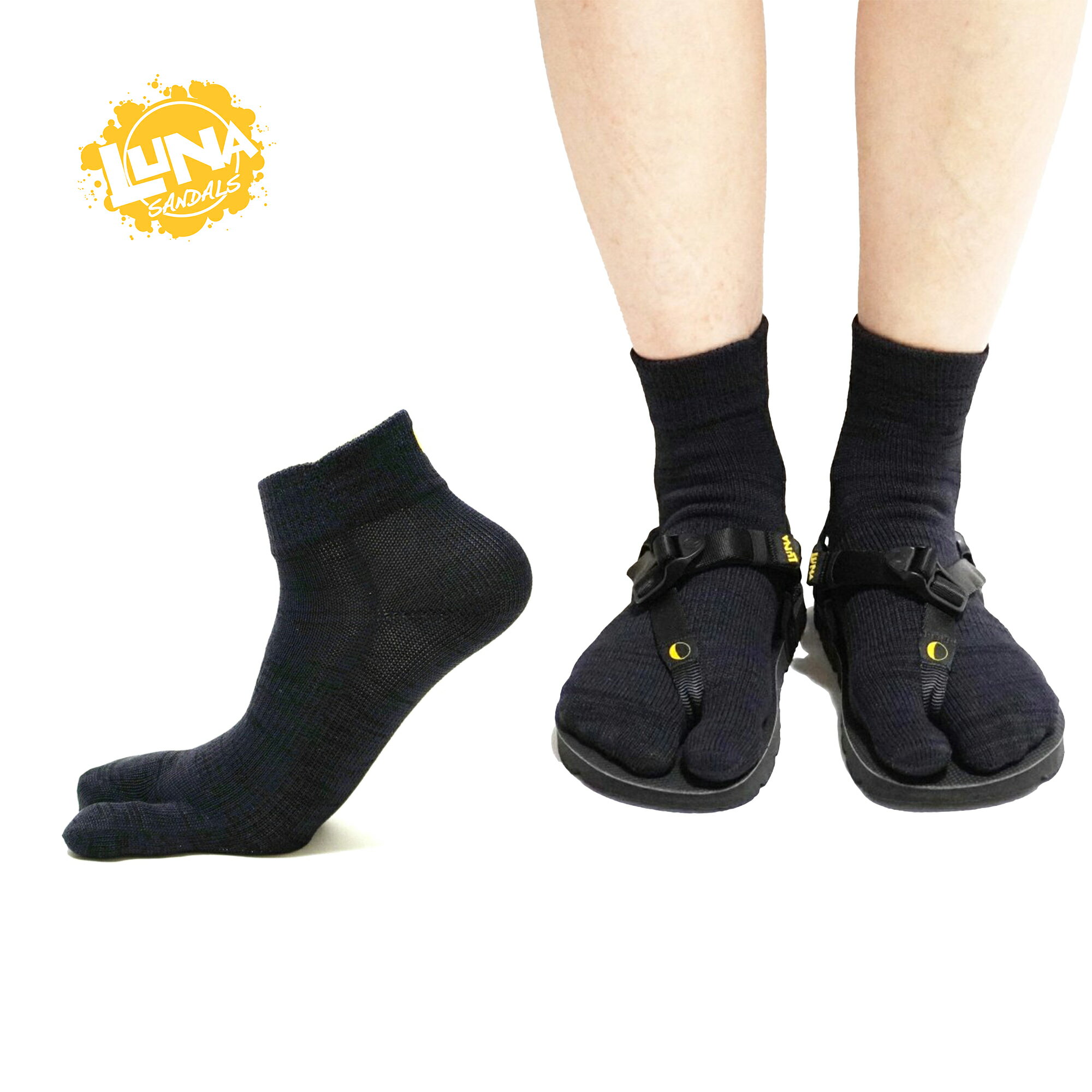 足袋型 1/4クルーソックス（XLサイズ）ユビソックスルナ 指ソックス LUNA SANDALS ルナサンダル ※返品交換不可商品