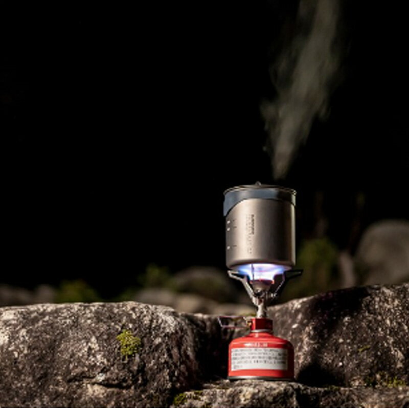 難燃シリコンリングを装備した深型ポット 550ml チタン ソロポット ノーハンドル Ti SOLO pot NH [EVERNEW エバニュー] 76g 2