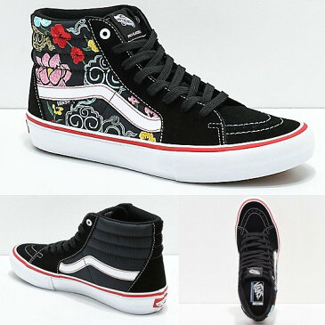 VANS/バンズ スニーカー ハイカットスニーカー 大人気 ユニセックス ブラック 黒 花柄 SK8-HI