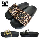 【セール】 DC SHOES シャワーサンダル Ws DC SLIDE PLATFORM SE 厚底 レディース 合成樹脂 黒 コールド レオパード ヒョウ柄 23cm/24cm スケート ストリート系 DW221015 正規品