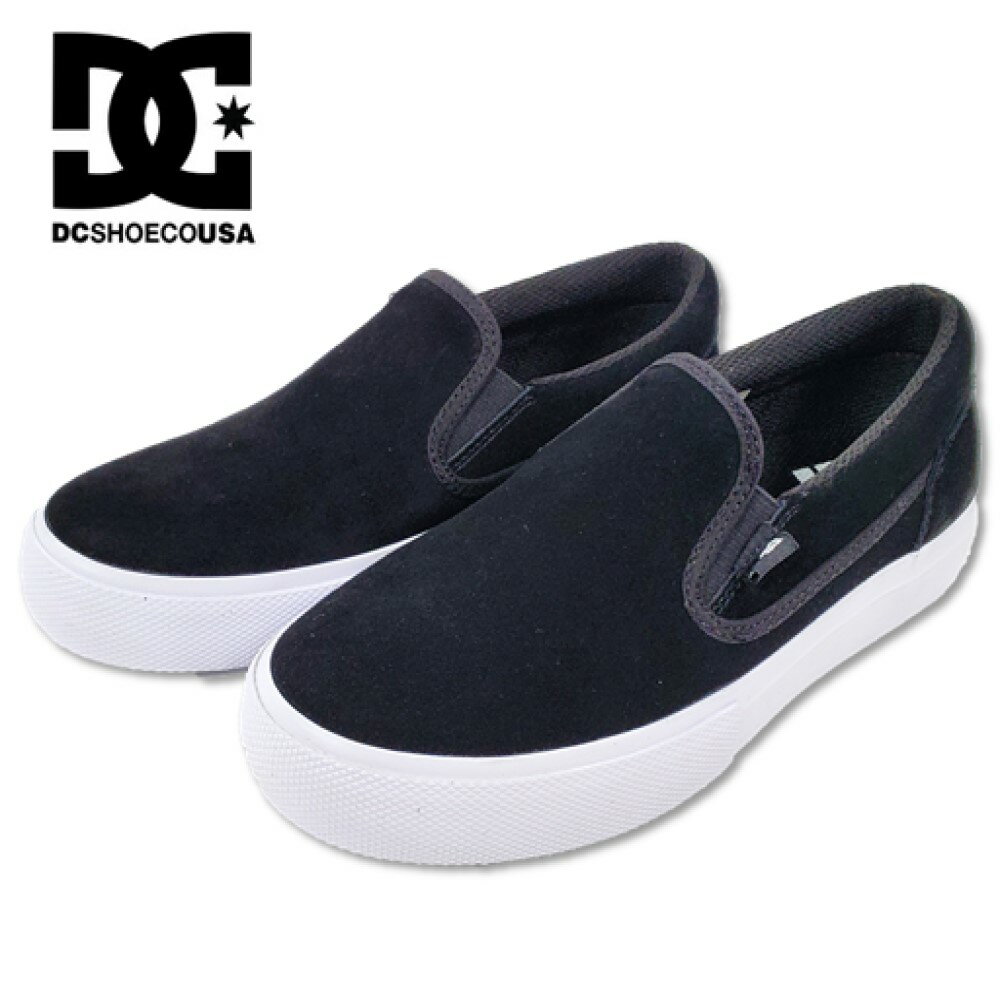 【セール】 DC SHOES スニーカー Ks MANUAL SLIP-ON SD レディース スエード ブラック ストリート系ファッション 23.0cm/24.0cm DK221007