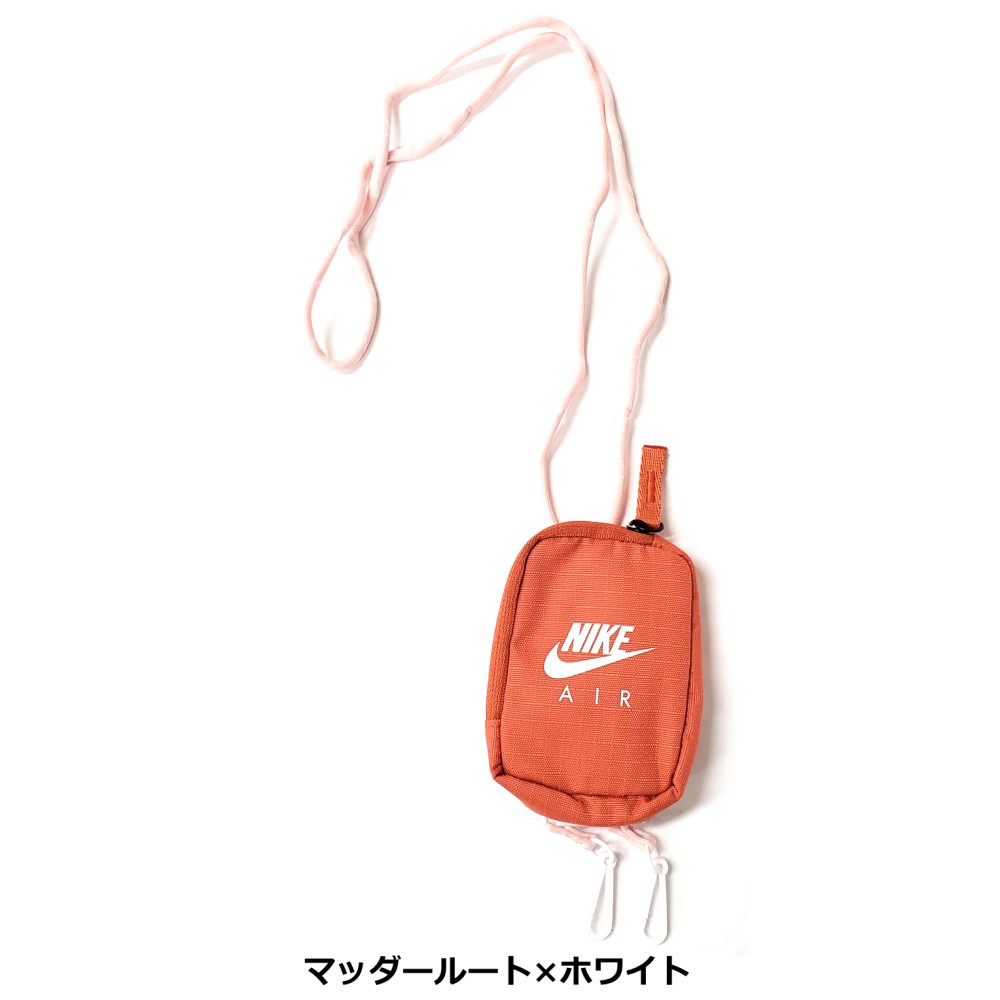 [ネコポス可※4個まで] NIKE ミニポーチ カードケース / NS2013-804 ピンク くすみカラー IDカードホルダー ファスナー付き ストラップ ネックストラップ Suica ランニング フェス オフィス 会社 スポーツ 部活