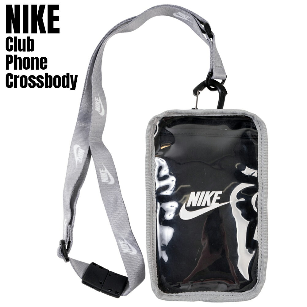 ネコポス可※1個まで NIKE スマホケース ミニポーチ / NW0008-007 マットシルバーiPhoneケース ファスナー付き ストラップ ネックストラップ Suica ランニング フェス オフィス 会社 スポーツ