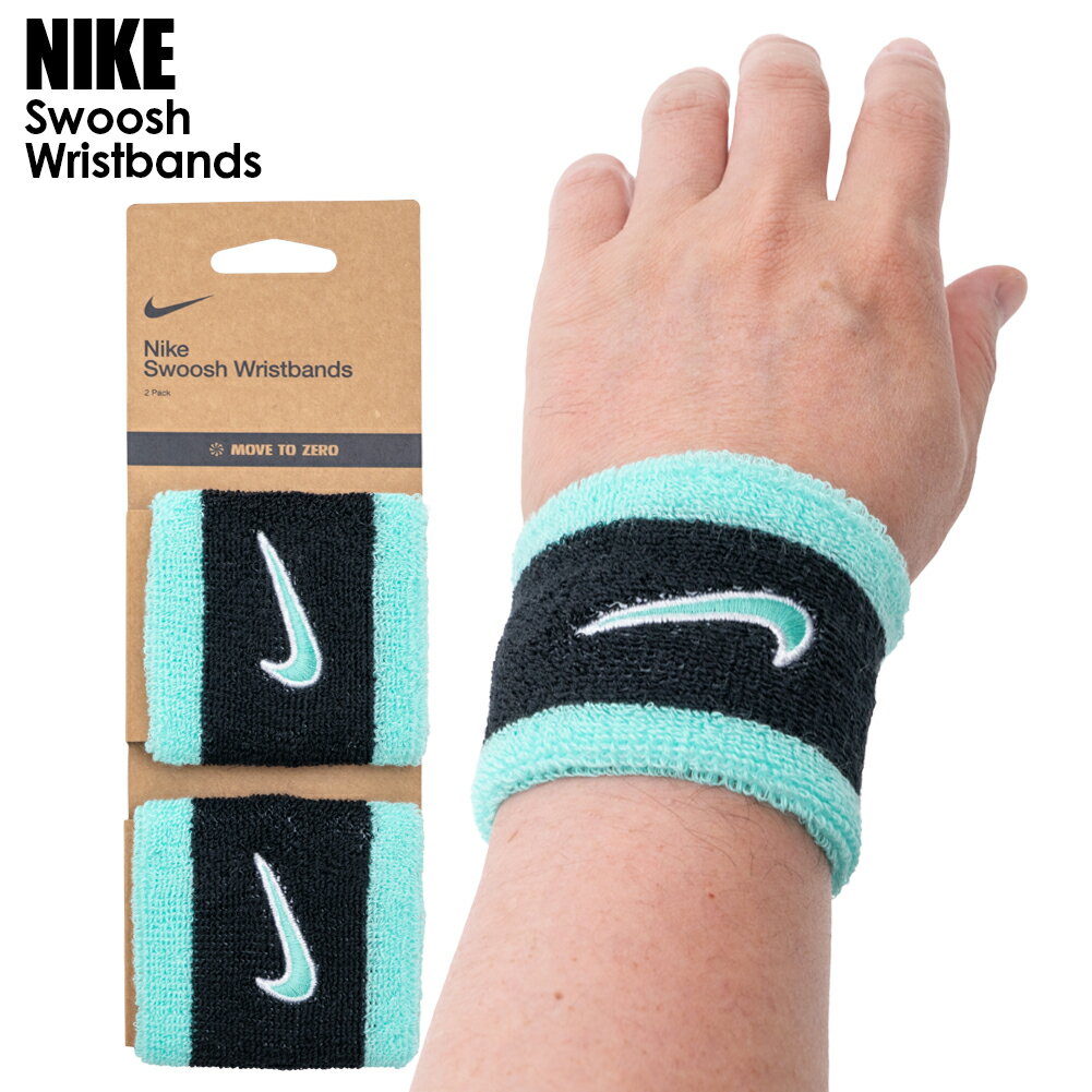 [ネコポス可※4個まで] NIKE リストバンド 2個セット bn3000-087 コットン ブラック ブリーチドターコ ..