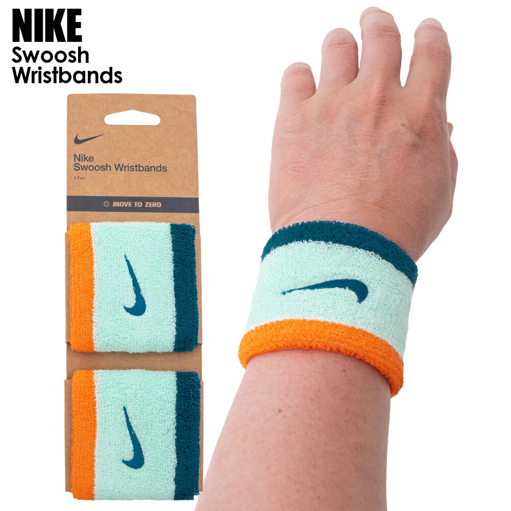 [ネコポス可※4個まで] NIKE リストバンド 2個セット bn3000-322 コットン ミントフォーム トータルオレ..