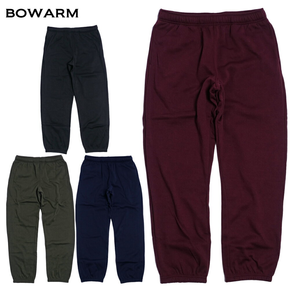 『定番 スウェットパンツ』 bowarm フリース スウェット パンツ メンズ 黒 ブラック/ワイン/カーキ/紺 ネイビー M L LL PREPS / 71175403のサムネイル