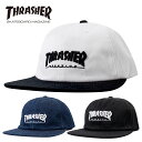 スラッシャー 【セール】 THRASHER アンストラクチャーキャップ 男女兼用ブラック ホワイト デニム 18TH-C32