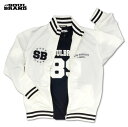 メンズ ジャージ 長袖Tシャツ 2点セット SOULBRAND 長袖 リブライン 刺繍 ポリエステル ホワイト L ストリート系 スポーツ カジュアル