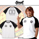 【セール】 新日本プロレス ソウルスポーツ コラボレーション 半袖 メンズ ラグランTシャツ 20周年記念 ナンバリング スポーツ ファッション 筋トレ トレーニング ジョギング マラソン ブラック 全1色