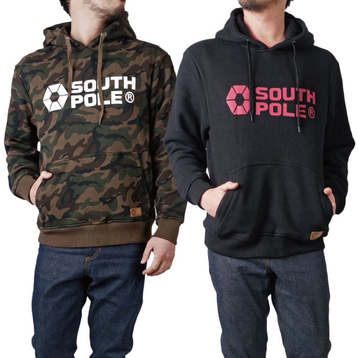  SOUTHPOLE パーカー メンズ b系 ヘビーウェイト 黒/迷彩 大きいサイズ 正規品