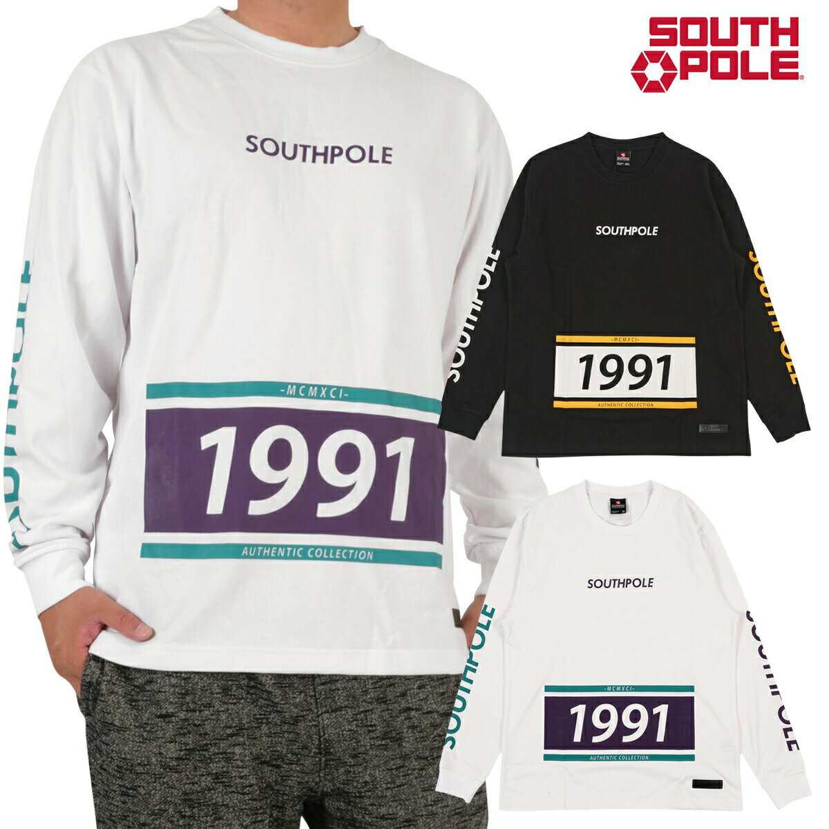 【セール】 SOUTHPOLE 長袖Tシャツ ナ