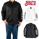 【セール】 SOUTHPOLE コーチジャケット メンズ 裏ボア ポリエステル 白 黒 L-3XL 大きいサイズ ストリート HIPHOP