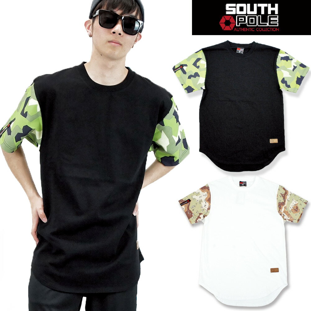 【セール】 b系 Tシャツ 白 黒 ロング丈 ビッグT ビッグシルエット ゆったり オーバーサイズ BIGTシャツ HIPHOP ヒップホップ 衣装 迷彩柄 カ...