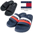 【セール】 トミーヒルフィガー サンダル / GLOBAL STRIPE SLIDE 歩きやすい 合成繊維 ブラック ネイビー 22.5cm〜25.0cm シン...