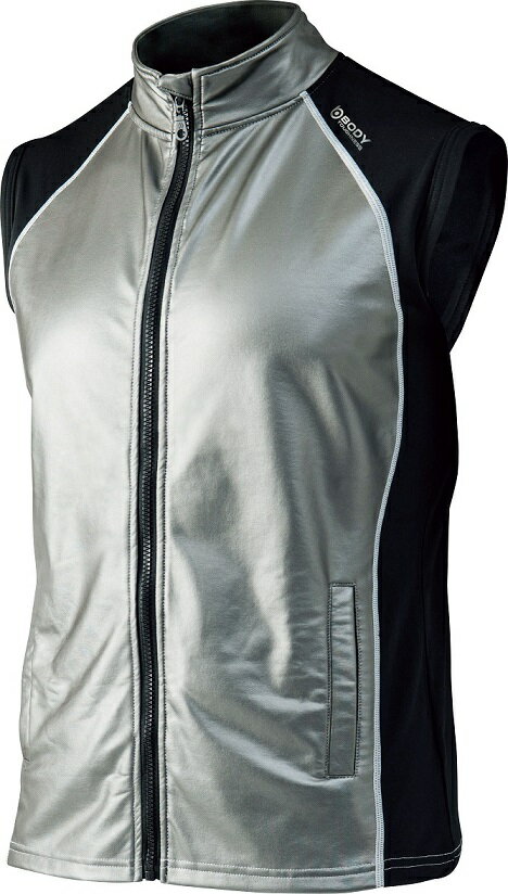 防風パワストレッチ　ベスト　シルバー　【1着】　おたふく　ボディタフネス　JW−192