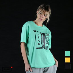 アウトレット BAWL ボウル ロゴ FADEED PRINT Tシャツ YELLOW BLACK MINT Sサイズ Mサイズ