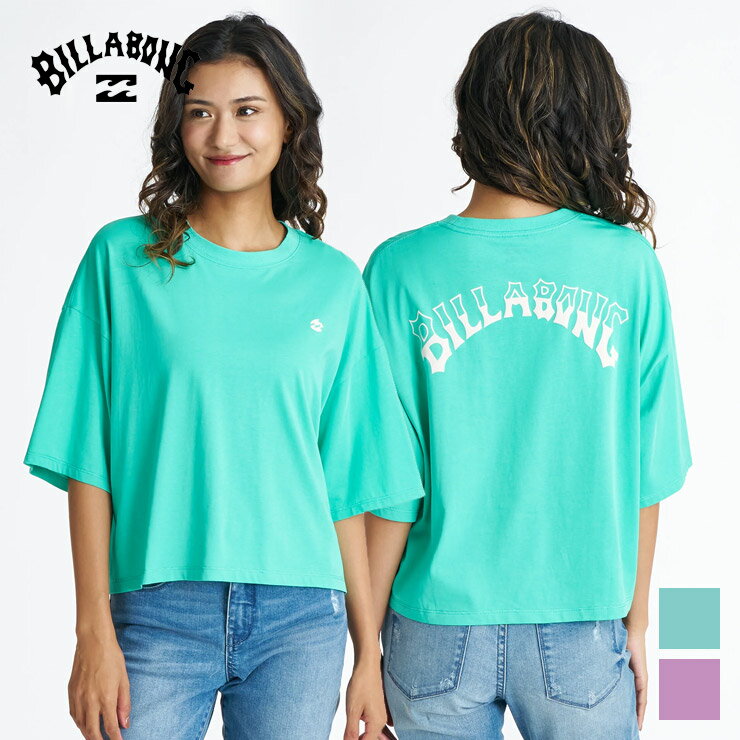 樂天商城 - BILLABONG 正規品 ビラボン Tシャツ 半袖 ロゴ バックロゴ 接触超冷感 UVカット UPF50+ 綿混 ルーズ ゆったりレディース エクササイズ フィットネス ジム スポーツ ダンス ヨガ ウェア ミント ラベンダー BG01C205