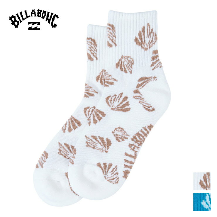 樂天商城 - BILLABONG 正規品 ビラボンソックス 靴下 総柄 貝殻 ショート丈 リブ フィット レディース エクササイズ フィットネス ジム スポーツ ダンス ヨガ ウェア ホワイト ブルー BG01C921