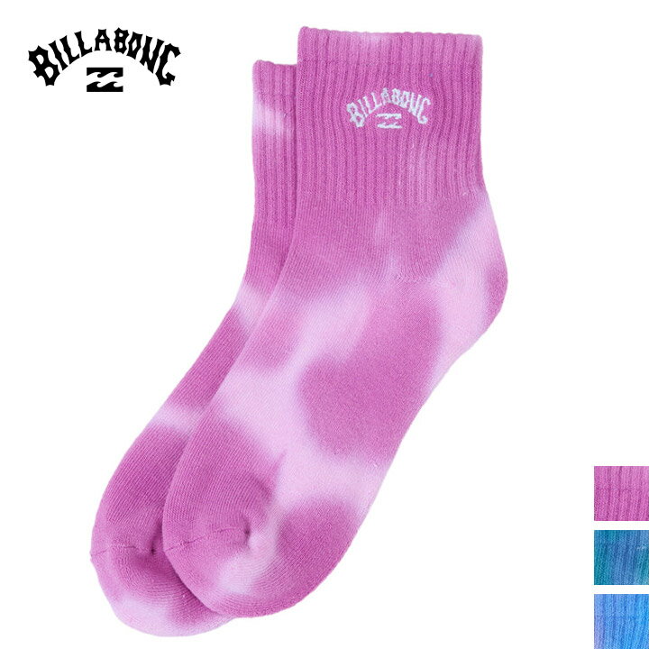 樂天商城 - BILLABONG 正規品 ビラボンソックス 靴下 タイダイ ロゴ マーブル柄 ショート丈 リブ フィット レディース エクササイズ フィットネス ジム スポーツ ダンス ヨガ ウェア タイダイ ピンク ブルー BG01C922