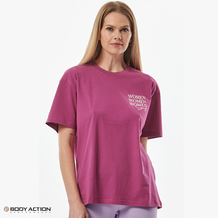 アウトレット BODY ACTION ボディアクション オーバーサイズ Tシャツ PURPLE Sサイズ