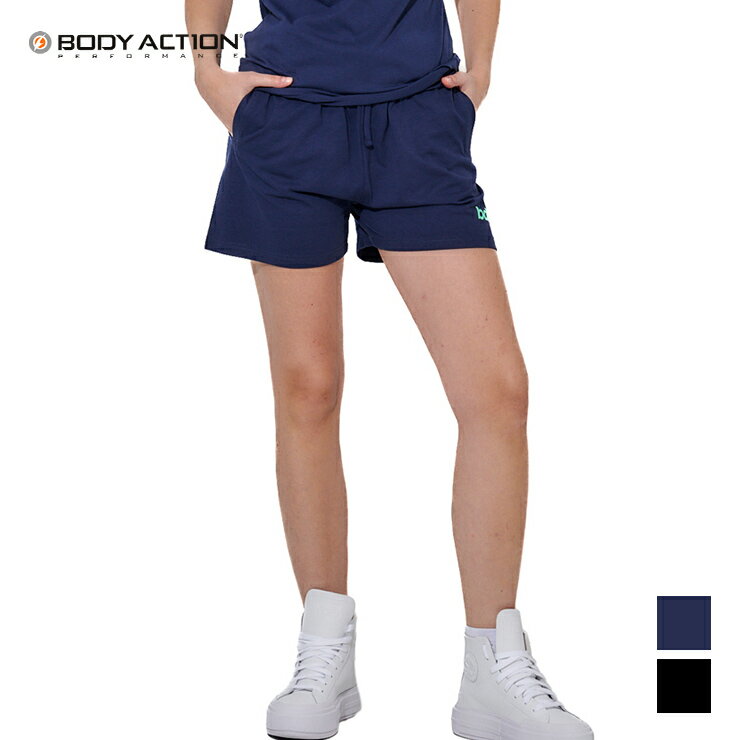 樂天商城 - BODY ACTION 正規品 ボディアクション パンツ ボトム ショートパンツ ショーツ 綿混 海外 直輸入 レディース エクササイズ フィットネス ジム スポーツ ダンス ヨガ ウェア ブラック ネイビー