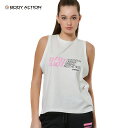 BODY ACTION ボディアクション タンクトップ WOMENS エクササイズ フィットネス ジム スポーツ ダンス ヨガ ウェア ホワイト(4)