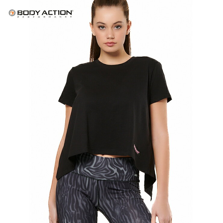 BODY ACTION ボディアクション T-シャツ WOMENS エクササイズ フィットネス ジム スポーツ ダンス ヨガ ウェア ブラック