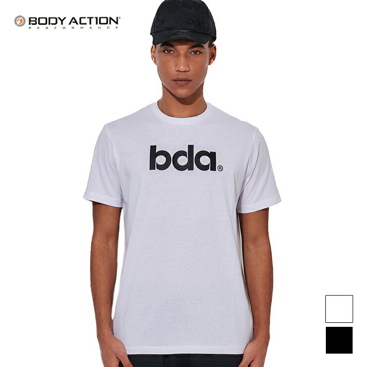 樂天商城 - BODY ACTION 正規品 ボディアクション トップス Tシャツ 半袖 ロゴ 定番 海外 直輸入 メンズ ユニセックス エクササイズ フィットネス ジム スポーツ ダンス ヨガ ウェア ブラック ホワイト