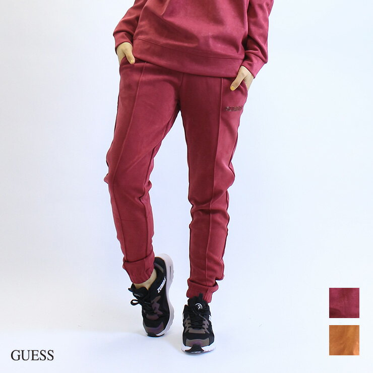 アウトレット GUESS ゲス スエード風 ロングパンツ ORANGE WINE Sサイズ Mサイズ