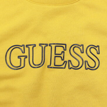 アウトレット GUESS ゲス アウトライン ロゴ クルーネック スウェット SWEAT SHIRT BLACK WHITE YELLOW Mサイズ Lサイズ vd