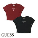 GUESS ゲス 半袖 クロップド Tシャツ インディゴ バーガンディ Mサイズ Lサイズ エクササイズ フィットネス ジム スポーツ ダンス ヨガ ウェア