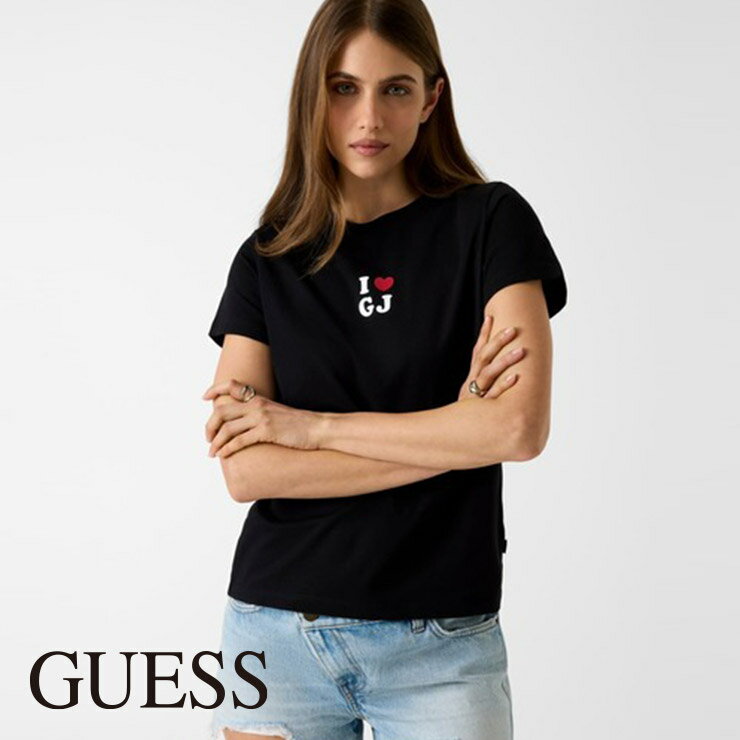 樂天商城 - GUESS 正規品 ゲス Tシャツ 半袖 ロゴ レディース エクササイズ フィットネス ジム スポーツ ダンス ヨガ ウェア ブラック W6GI45K8HM0