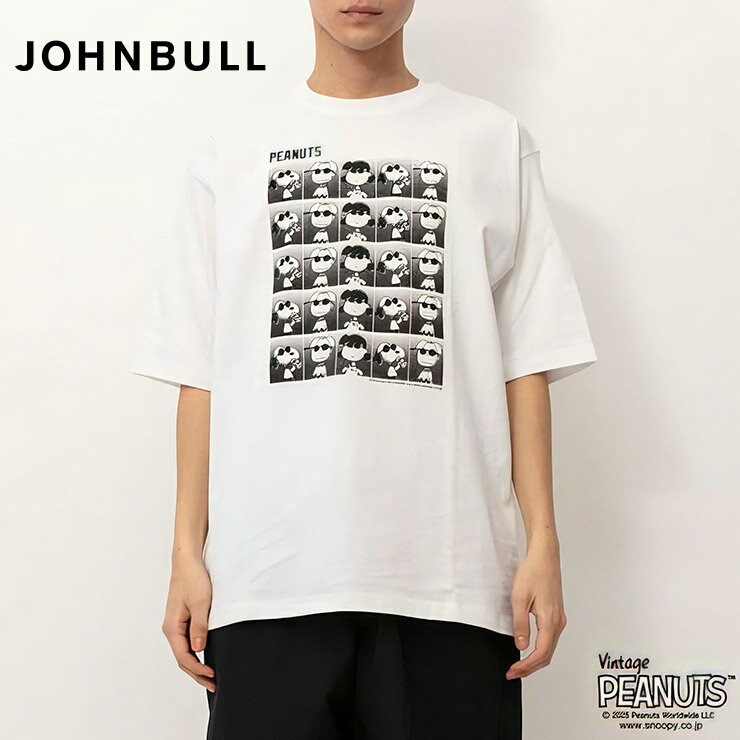 JOHNBULL ジョンブル 正規品 PEANUTS ALIGNS シャツ 半袖 ピーナッツ スヌーピー エクササイズ フィッ..