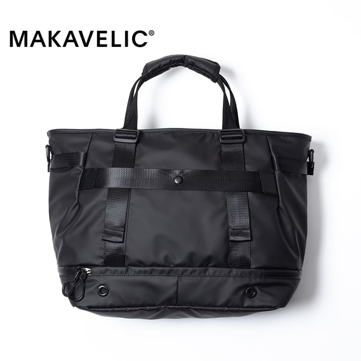 MAKAVELIC 正規品 マキャベリック トートバッグ HYDRO 2WAY TOTE BAG ユニセックス 撥水 シューズポケット ジムバッグ エクササイズ フィットネス ジム スポーツ ダンス ヨガ ウェア ブラック 3126-10201