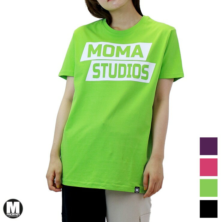 アウトレット MOMA STUDIOS モマ スタジオ ロゴ Tシャツ BLACK LIME PINK PURPLE Mサイズ Lサイズ XLサイズ