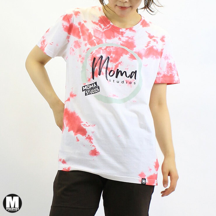 アウトレット MOMA STUDIOS モマ スタジオ ユニセックス タイダイ サークル ロゴ Tシャツ RED Sサイズ Mサイズ Lサイズ XLサイズ XXLサイズ