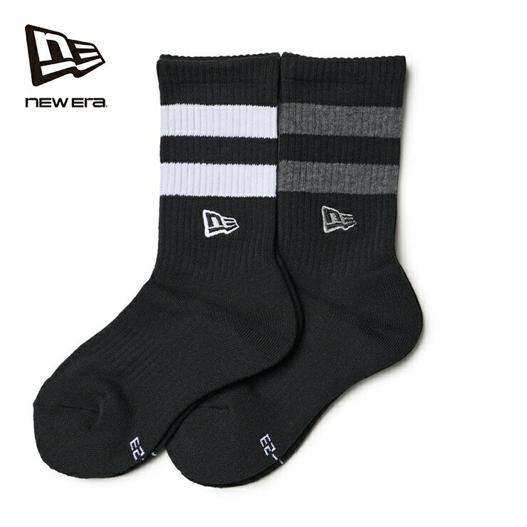 NEW ERA 正規品 ニューエラ ソックス 靴下 ライン ロゴ ユニセックス エクササイズ フィットネス ジム スポーツ ダンス ヨガ ウェア ブラック 14751650