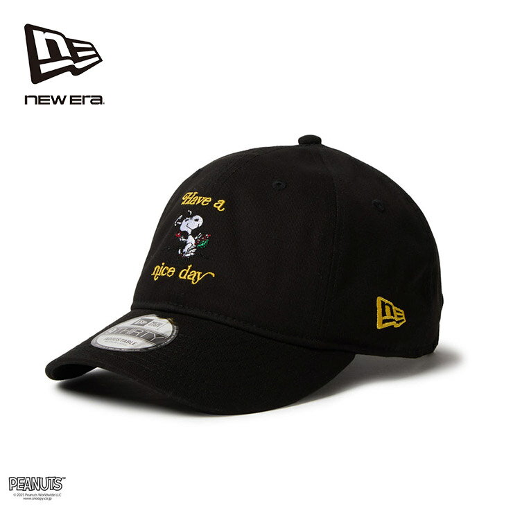 NEW ERA 正規品 ニューエラ キャップ 帽子 PEANUTS ピーナッツ HAVE A NICE DAY 9THIRTY ユニセックス サイズ調整可 エクササイズ フィットネス ジム スポーツ ダンス ヨガ ウェア ブラック 14682588