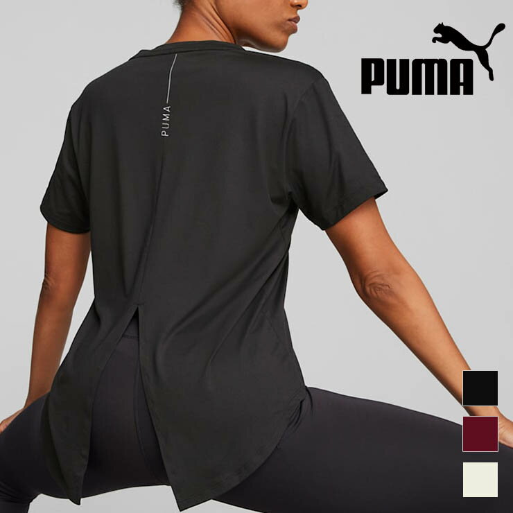 PUMA プーマ レディース ヨガ YOGINI ライト Tシャツ BLACK BURGUNDY SAND Mサイズ