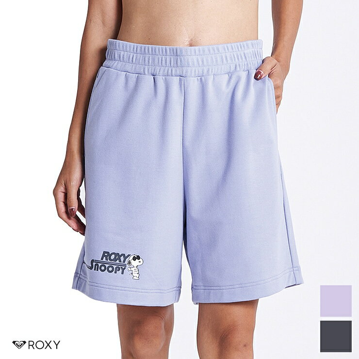 アウトレット ROXY ロキシー PEANUTS コラボ スウェット ショート パンツ JOE COOL 吸汗 速乾 UVカット CHARCOAL LILAC Mサイズ hw