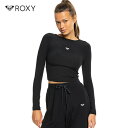 アウトレット ROXY ロキシー RISE & VIBE RIB LS トップス BLACK ブラック Sサイズ Mサイズ クロップド丈 フィットネスウェア ダンスウェア トレーニングウェア ERJKT04175