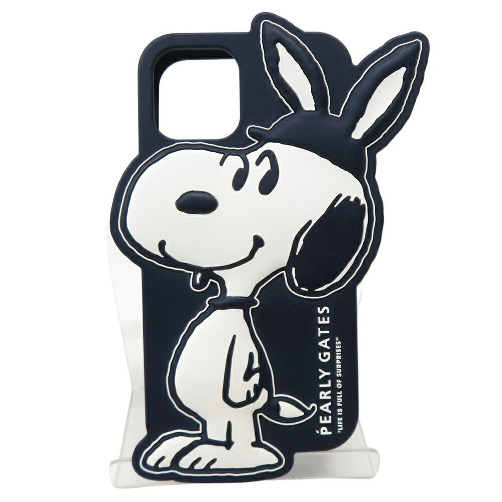 PEARLY GATES パーリーゲイツ ×PEANUTS スマホカバー iPhone11 XR ネイビー系 iPhone11 XR 【中古】ゴルフウェア