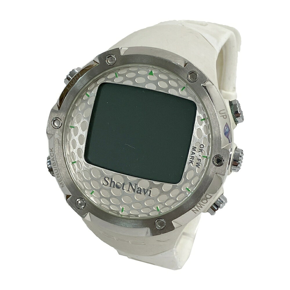 SHOT NAVI ショットナビ W1-FW GPSナビ ゴルフウォッチ ホワイト系 【中古】ゴルフ...