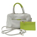 FURLA フルラ 2WAYハンドバッグ レザー ポーチ付き グレー系 【中古】レディース