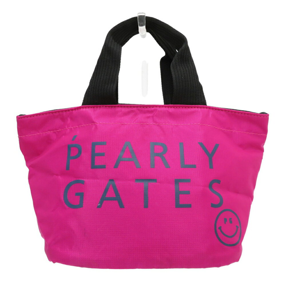 PEARLY GATES パーリーゲイツ カートバッグ ニコちゃん ピンク系 【中古】ゴルフウェア