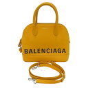 BALENCIAGA バレンシアガ VILLE ヴィル トップハンドル S バッグ グラフィティロゴ イエロー系 S 【中古】