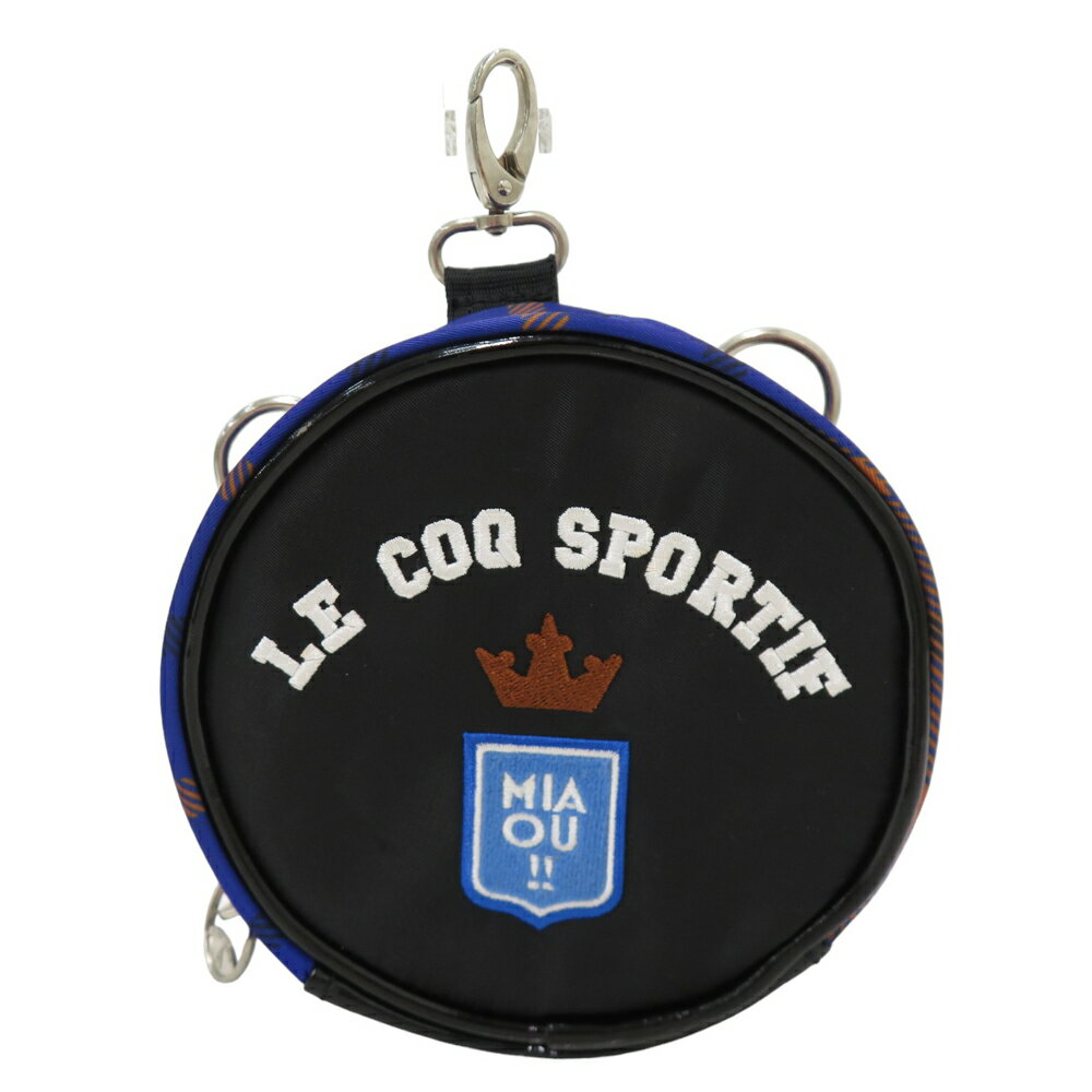 LECOQ GOLF ルコックゴルフ ボールポーチ チェック柄 ブラック系 【中古】ゴルフウェア