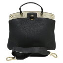 FURLA フルラ 164524 2way 型押し ハンドバッグ ブラック系 【中古】レディース