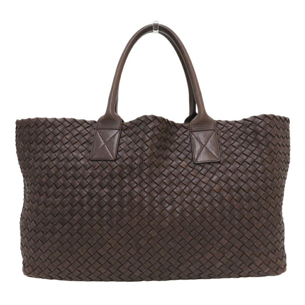 BOTTEGA VENETA ボッテガ ヴェネタ 115664 イントレチャート カバMM トートバッグ ブラウン系 【中古】